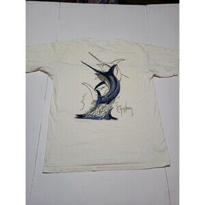 (#19) Guy Harvey Sailfish T-shirt Men’s Size Large Short Sleeve White